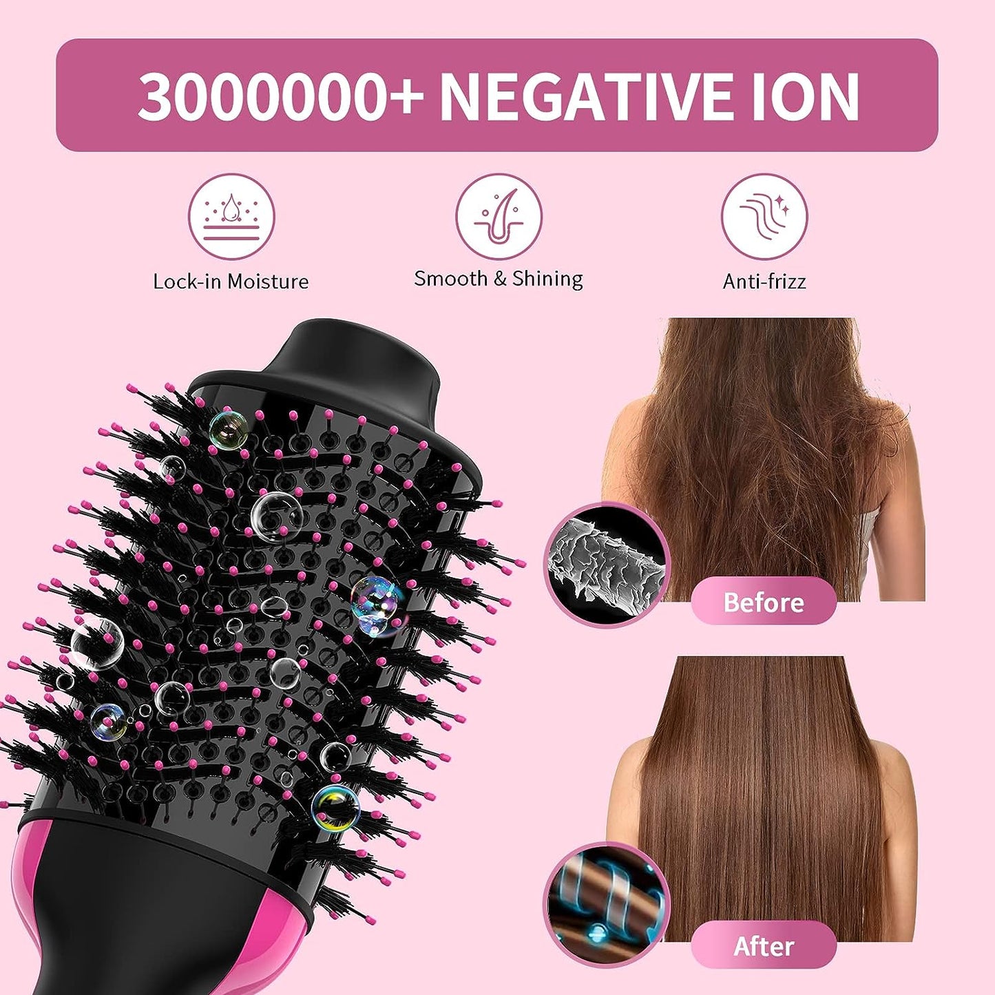 Pirilia™ Styling Brush - 3 in 1 Hair Straightening Brush, Volumizer & Dryer