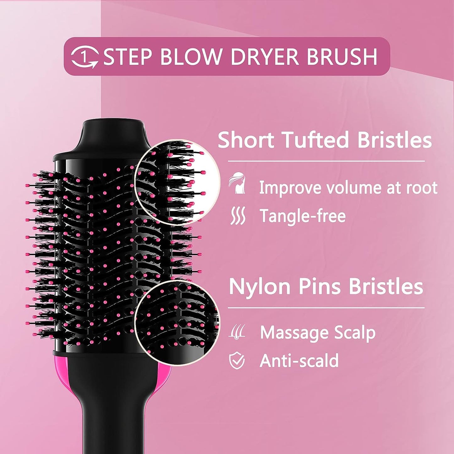 Pirilia™ Styling Brush - 3 in 1 Hair Straightening Brush, Volumizer & Dryer