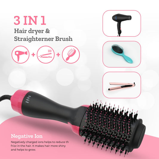 Pirilia™ Styling Brush - 3 in 1 Hair Straightening Brush, Volumizer & Dryer