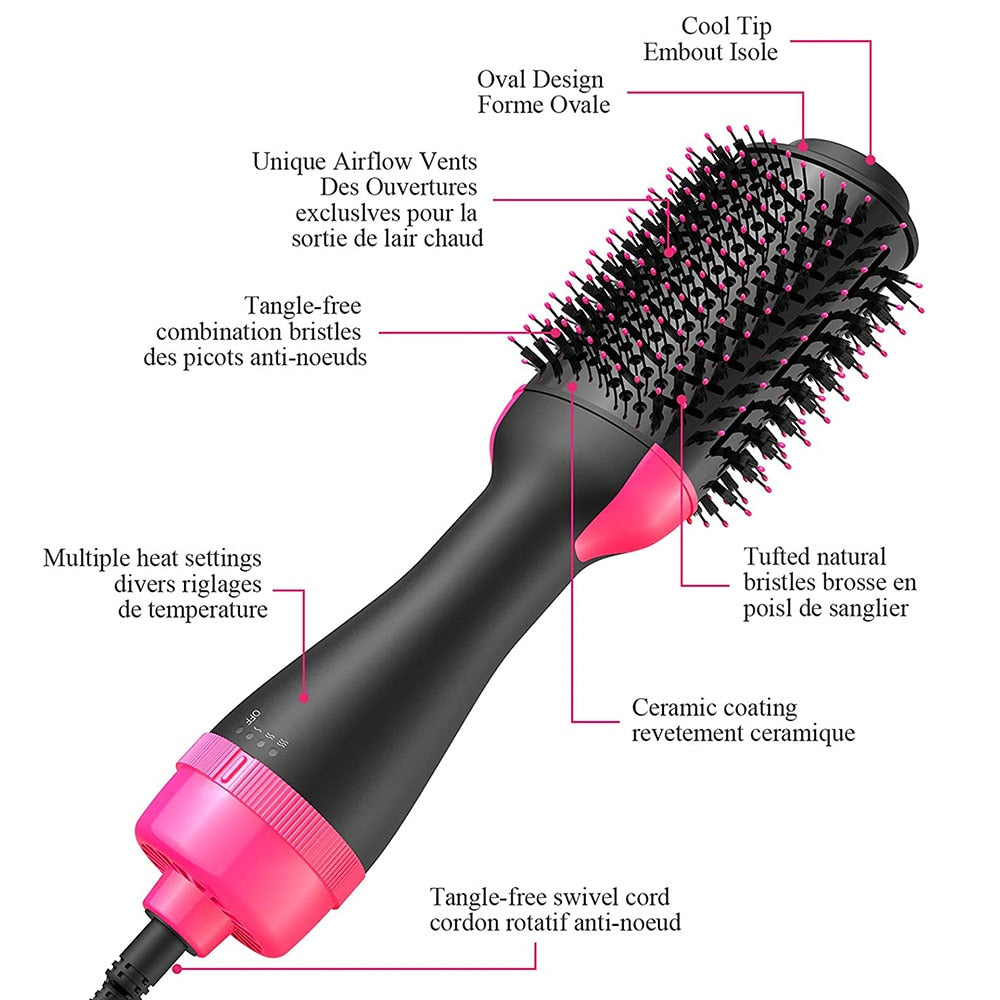 Pirilia™ Styling Brush - 3 in 1 Hair Straightening Brush, Volumizer & Dryer